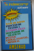 INDESCOMP SOFTWARE: BASE DE DATOS, PROCESADOR DE TEXTOS I, RANDOM FILES, DISEÑADOR DE GRÁFICOS, PUZZLE, ANIMAL-VEGETAL-MINERAL (Amstrad CPC)(1987)